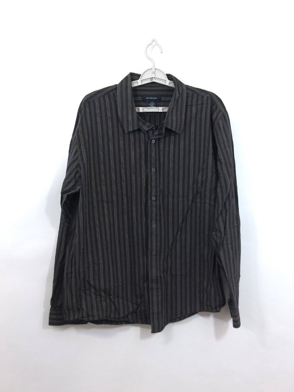 Calvin Klein Men's Casual Long Sleeve Striped Button Down Shirt XL